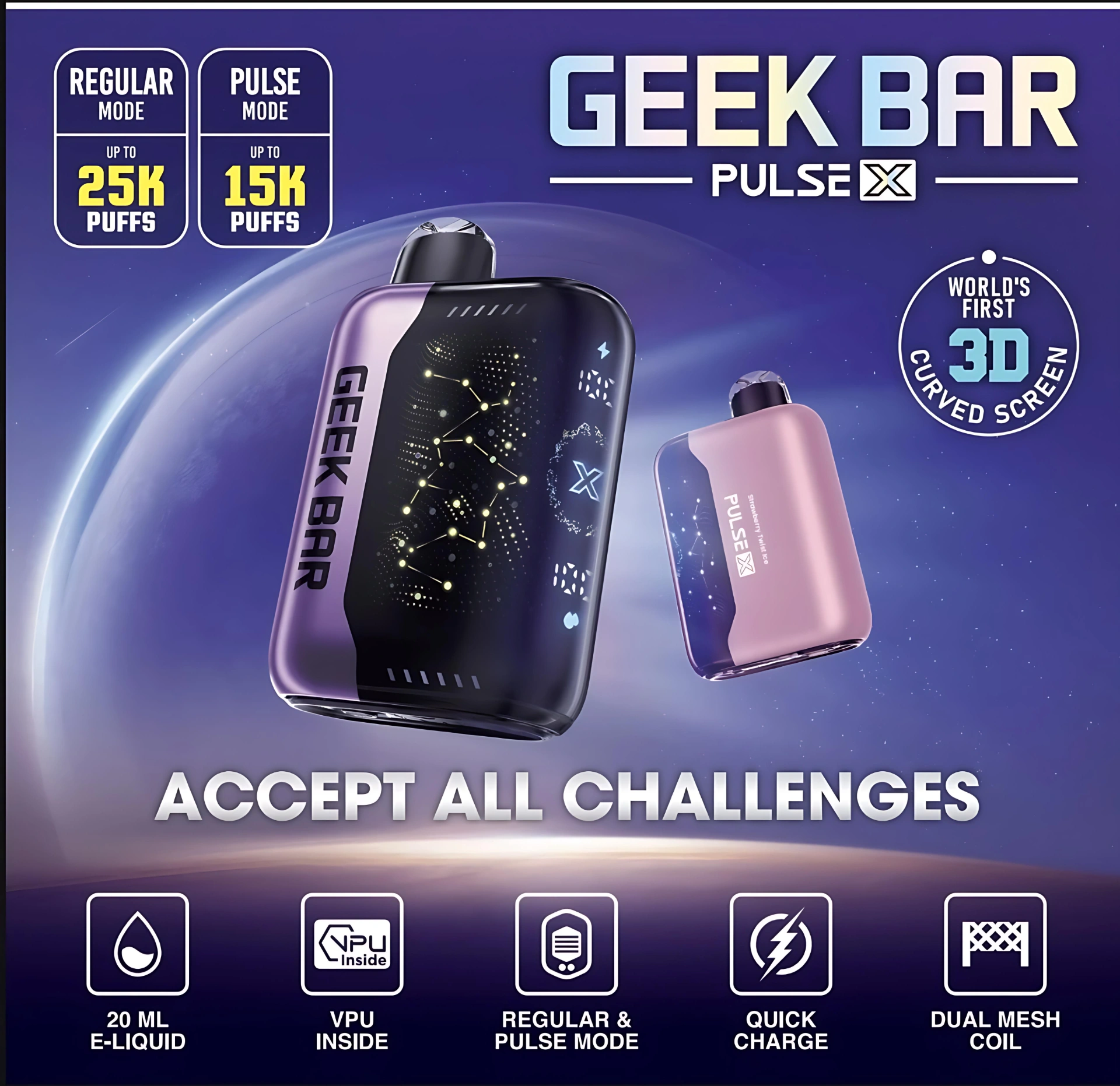 GEEK BAR Pulse X 25000 Puffs 一次性電子煙 爆款大口數拋棄式 現貨 歐美爆款 1 GEEK BAR Pulse X 25000 Puffs 一次性電子煙 爆款大口數拋棄式 現貨 歐美爆款