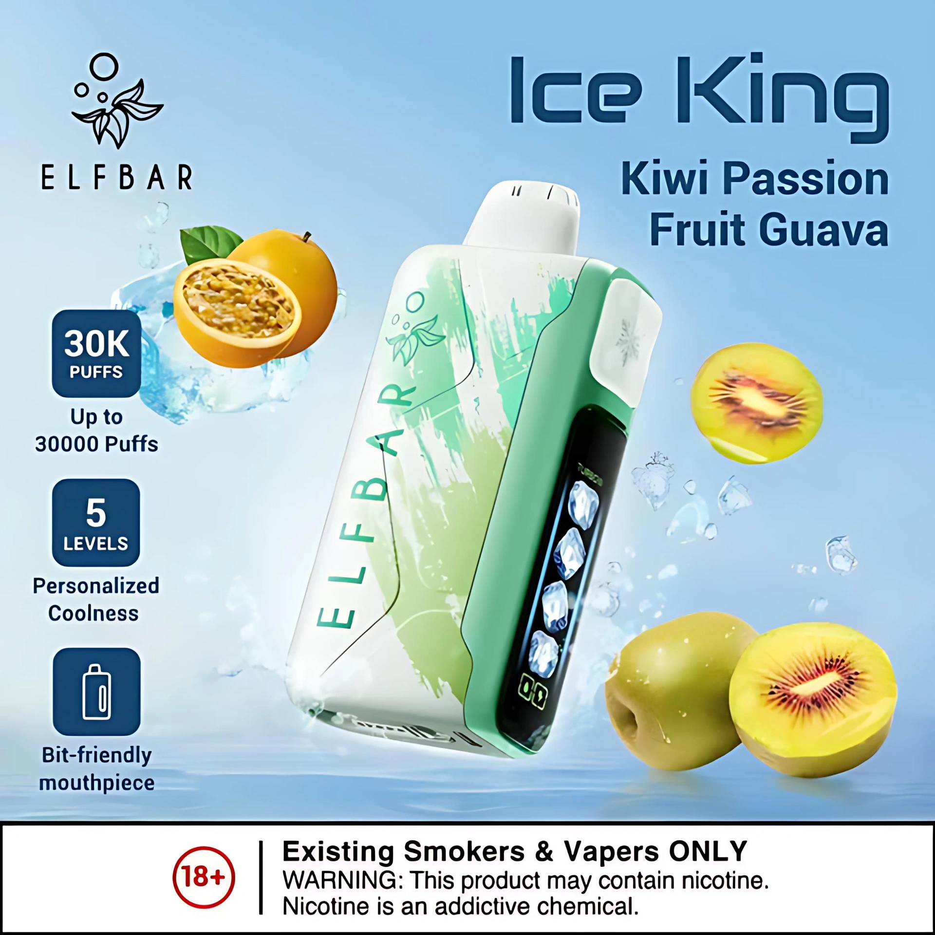 ElfBar Ice King 30000 拋棄式電子煙|5 檔冰度調節・30K 超長續航・王嘉爾同款現貨熱銷 3 ElfBar Ice King 30000 拋棄式電子煙|5 檔冰度調節・30K 超長續航・王嘉爾同款現貨熱銷:圖片 3